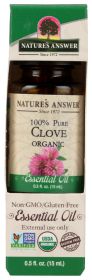 NATURE'S ANSWER: Organic Essential Oil 100% Pure Clove, 0.5 oz