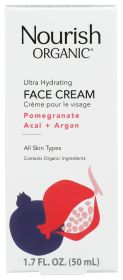 NOURISH ORGANIC: Ultra-Hydrating Face Cream Argan + Pomegranate, 1.7 oz