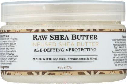 NUBIAN HERITAGE: Raw Shea Butter Infused with Frankincense & Myrrh, 4 oz