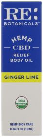 RE BOTANICALS: Ginger Lime Relief Body Oil, 0.34 oz