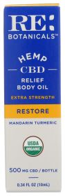 RE BOTANICALS: Mandarin Turmeric Extra Strength Relief Body Oil, 0.34 oz