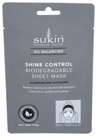 SUKIN: Shine Control Biodegradable Sheet Mask, 0.85 fo