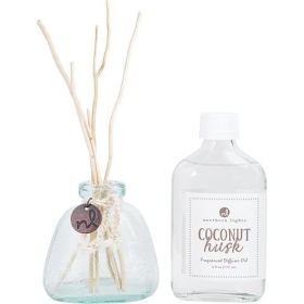 COCONUT HUSK by Northern Lights FRAGRANCE DIFFUSER OIL 6 OZ & 6X WILLOW REEDS & DIFFUSER BOTTLE