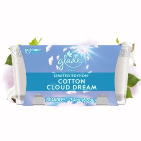 Glade Scented Candle Jar, Cotton Cloud Dream Scent, Infused with Essential Oils, Spring Limited Edition Fragrance, Positive Vibes Collection