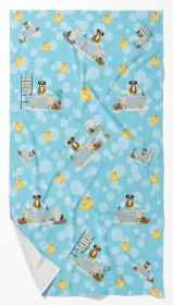 Flashy Fawn Boxer in Bathtub Bath Towel Large Oversized Plush Fitness Body Towel, Ultra Soft Absorbent Quick Drying, 42"L x 24"W