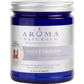 SWEET DREAMS AROMATHERAPY by ONE 3 X 3 inch JAR AROMATHERAPY CANDLE. COMBINES THE ESSENTIAL OILS OF GRAPEFRUIT, FENNEL, CHAMOMILE