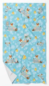 Corgi in Bathtub Bath Towel Large Oversized Plush Fitness Body Towel, Ultra Soft Absorbent Quick Drying, 42"L x 24"W