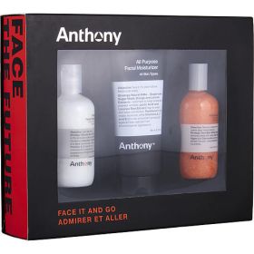 Anthony by Anthony Face It & Go Kit - Glycolic Facial Cleanser 100ml + All Purpose Facial Moisturizer 90ml + Facial Scrub 100ml --3pcs