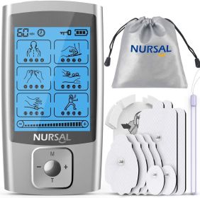 EMS TENS Unit Muscle Stimulator with 16 Modes;  Rechargeable TENS Machine;  8 Pcs Electrode Pads