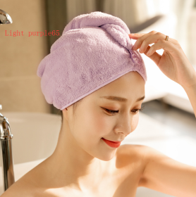 Women's Hair Dryer Cap, Absorbent Dry Hair Towel (Option: 3pcs Light purple65)