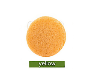 Konjac face puff Natural Round Shape Konjac Sponge Face Cleaning Sponge (Color: Yellow)