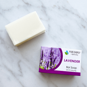 Pure Soap (Pure Soaps are 5 Simple Ingredients: Saponified Organic Oils of Olive*, Coconut*, Palm*, Shea Butter*, Castor Oil* with a proprietary blend of therapeutic-grade lavender essential oil**certified organic, size: 0.25)